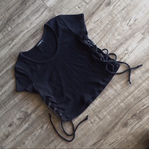 Crop Top With Lace Up Sides